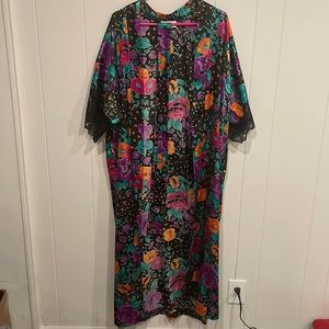 Vintage Scassi Floral Long Robe / Nightgown
